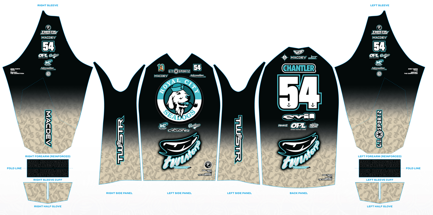 2026 Royal City Seadogs TWSTR Black/Tan Pro Jersey