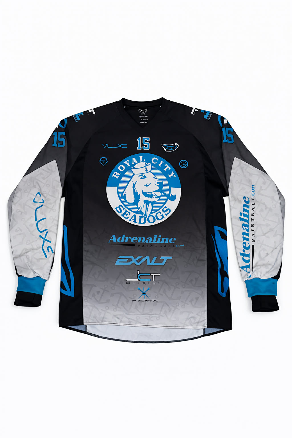 Seadogs Black to Grey Fade Anchorflauge Jersey